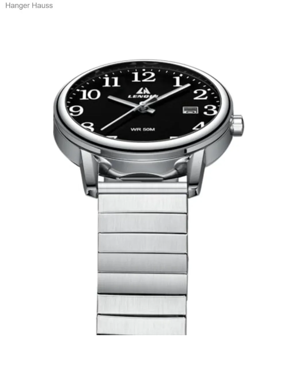 Mens Easy Read Analog Quartz Watch Stainless Steel Band Waterproof